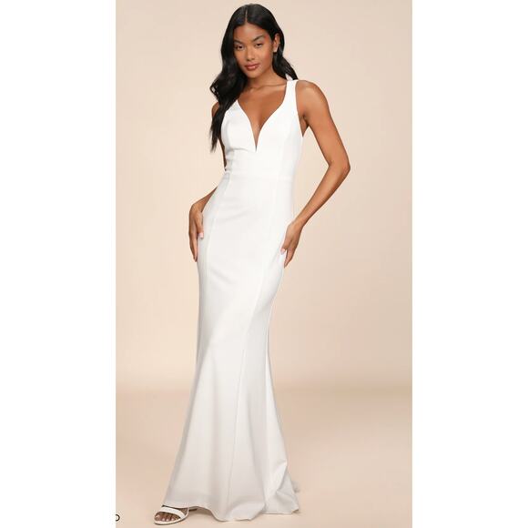 Lulus Dresses & Skirts - Lulu's Forever Crush White Mermaid Maxi Dress XL‎
